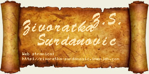 Živoratka Surdanović vizit kartica